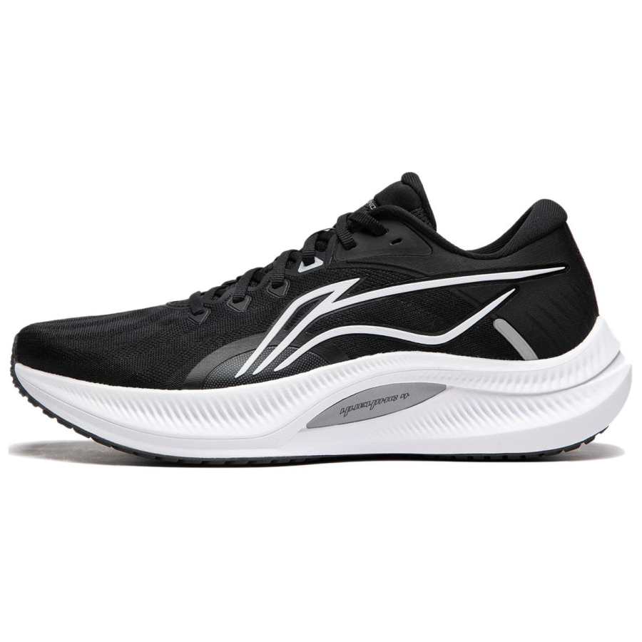Li-Ning LiNing Cushioning Anti Slip Wear Resistant Breathable Support Rebound Low Top Casual Running Shoes Men's Black