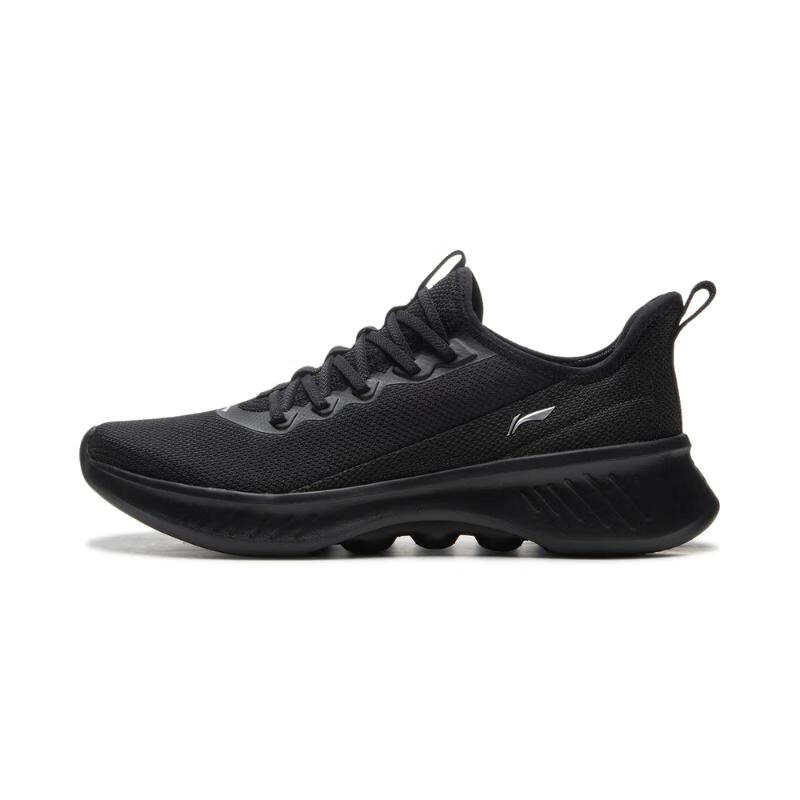 Li-Ning Li Ning Fabric Slip Resistant And Breathable Low top Running Shoes Men's Black