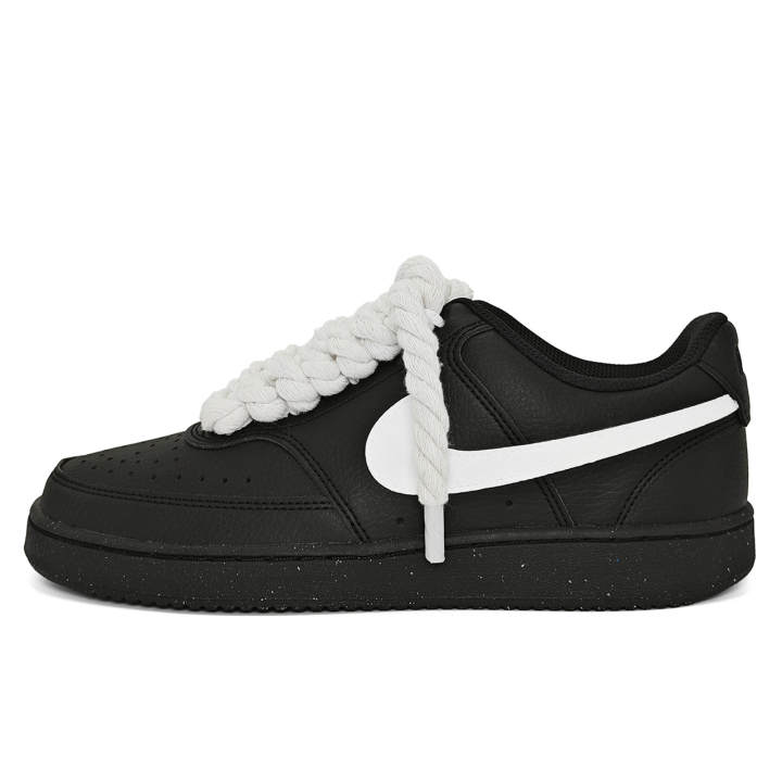 Nike Nike Court Vision 1 Gothic Rhythm Abrasion Resistant Low top Skateboard Shoes Unisex Black White
