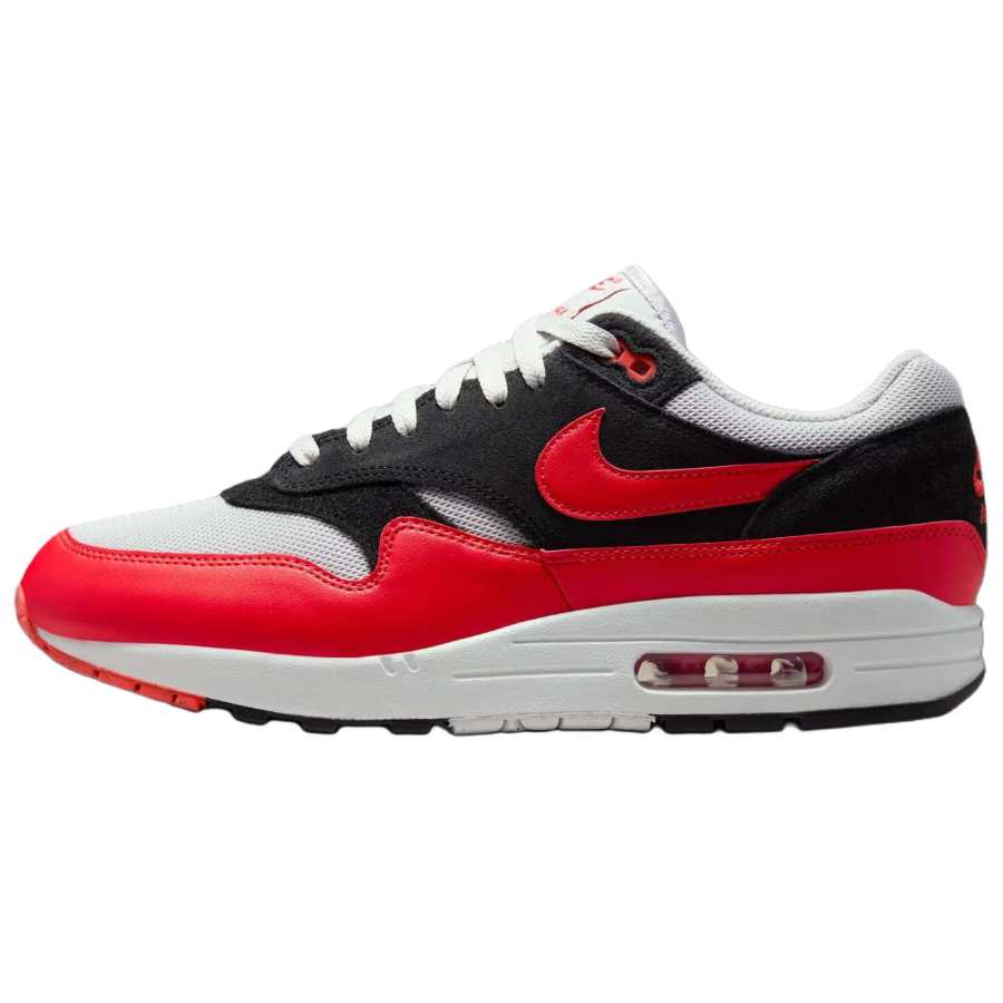 Nike Nike Air Max 1 Abrasion Resistant Abrasion Resistant Low top Casual Running Shoes Unisex Black White Red