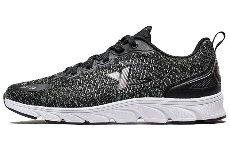 XTEP Comfortable Textile, Synthetic Leather Cushioning Slip Resistant Low top Running Shoes Men's Black