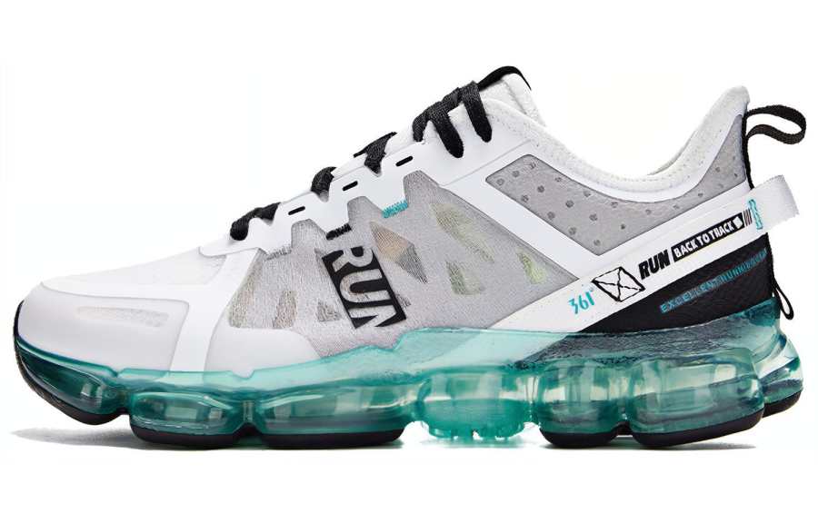 361° Cushioning Slip Resistant Low top Running Shoes Men's White Green