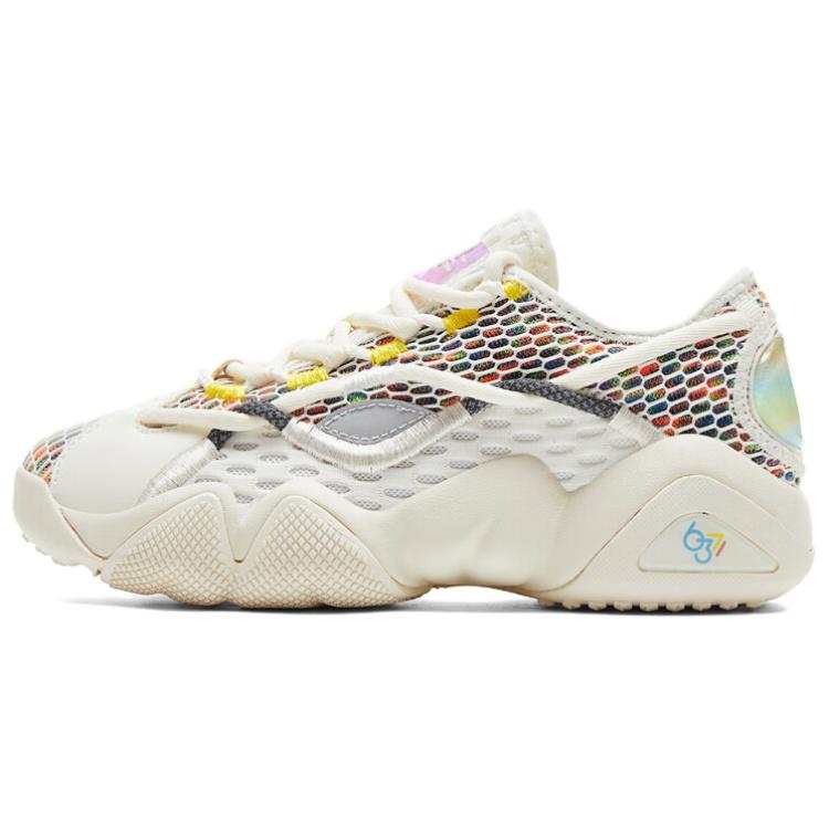PEAK Taichi 6371 Slip Resistant And Breathable Height Increasing Low top Chunky Sneakers Women's White