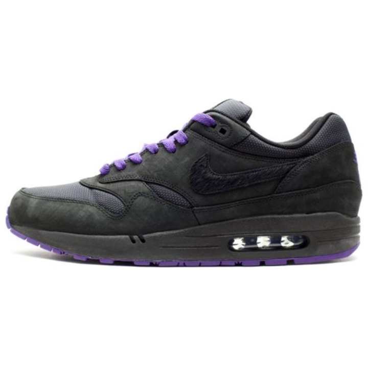 Nike Nike Air Max 1 Abrasion Resistant Low top Running Shoes Men's Black Purple