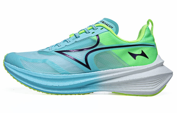HEALTH HIRACER Carbon Plate Long Distance Running Marathon Running Shoes Unisex Sky Blue Neon Green