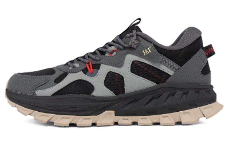 361° Cushioning Abrasion Resistant Cushioning, Wear Resistant Low top Outdoor Shoes Men's Black Gray