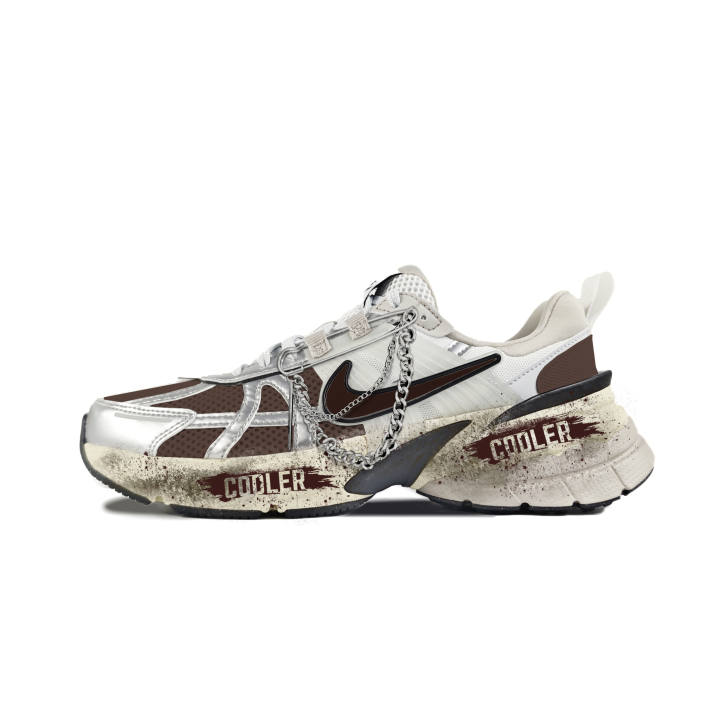 Nike Nike V2K Run Abrasion Resistant Low top Running Shoes Women's White Brown