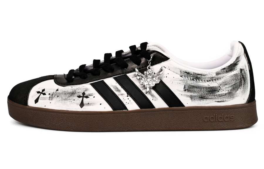 Adidas Adidas VL COURT 2.0 Slip Resistant Low top Skateboard Shoes Unisex Black White