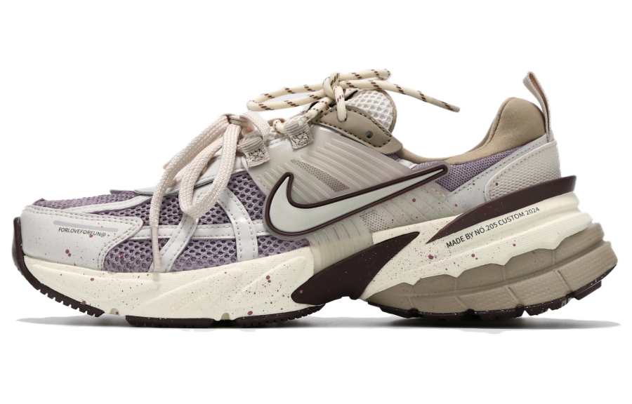 Nike Nike V2K Run Slip Resistant Abrasion Resistant Low top Running Shoes Women's Gray White Brown