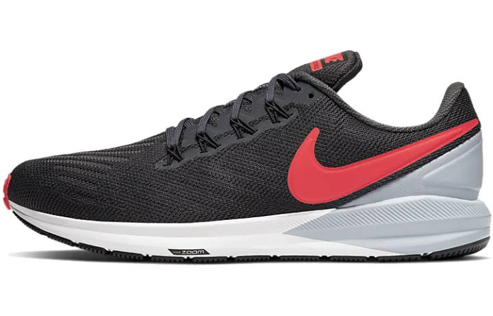 Nike Nike Zoom Structure 22 Slip Resistant Lightweight Non slip Lightweight Low top Running Shoes Men's Black Red Silver