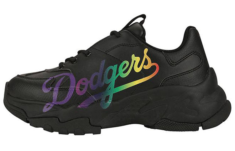 MLB Big Ball Chunky Synthetic Leather Abrasion Resistant Abrasion Resistant Low top Chunky Sneakers Unisex Black
