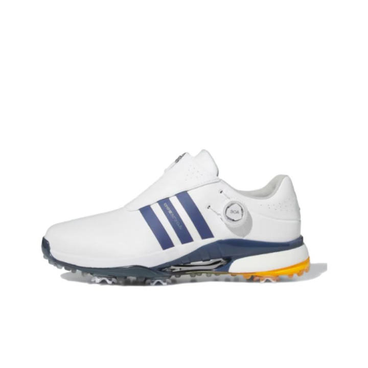 Adidas Adidas Tour360 Cushioning Slip Resistant Abrasion Resistant Low top Golf Shoes Men's White Blue