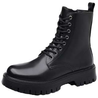 YALU Microfiber Leather Short Combat Boots Men's