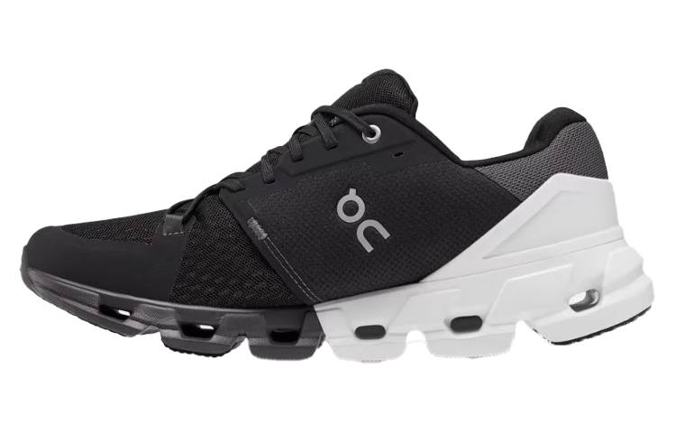 On Cloudflyer Cushioning Slip Resistant Abrasion Resistant Low top Running Shoes Men's Black White