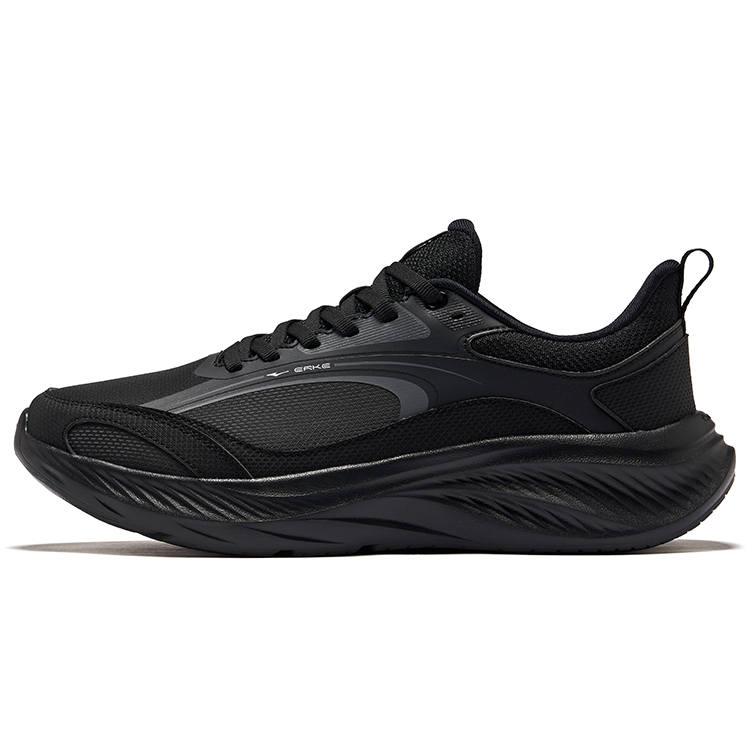 Erke Cushioning Rebound Low top Casual City Commuting Running Shoes Men's Jet Black