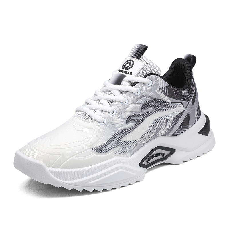 TONYBEAR Fabric Slip Resistant Abrasion Resistant Slip Resistant Abrasion Resistant Low top Sports Running Shoes Men's