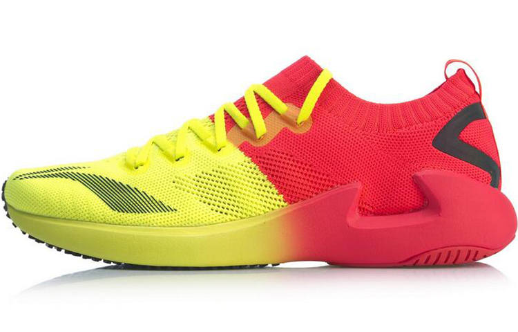 Li-Ning Li Ning Racing Slip Resistant Lightweight Non slip Lightweight Low top Running Shoes Men's Red