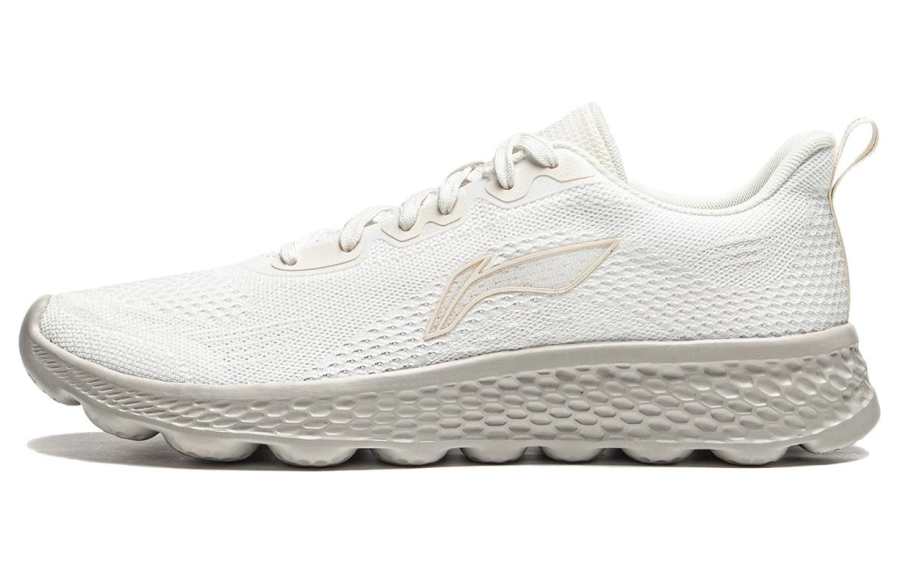 Li-Ning Li Ning Cloud Motion Cushioning Slip Resistant Breathable Reflective Low top Casual Running Shoes Men's Ecru