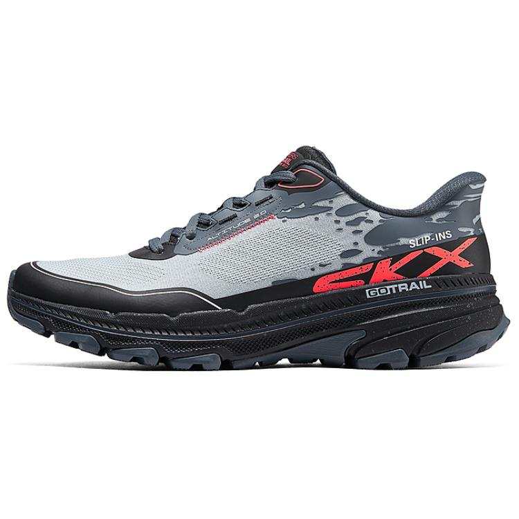 Skechers GO RUN Trail Altitude 2.0 Cushioning Breathable Low top Outdoor Shoes Men's Gray Blue
