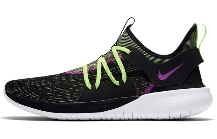 Nike Nike Flex Contact 3 Fabric Abrasion Resistant Low top Running Shoes Men's Black Green