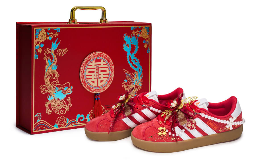 Adidas Adidas VL COURT 3.0 811 Manufacturing, Timeless Joy, Gift Box Low top German Army Trainers Women's Red White Gold