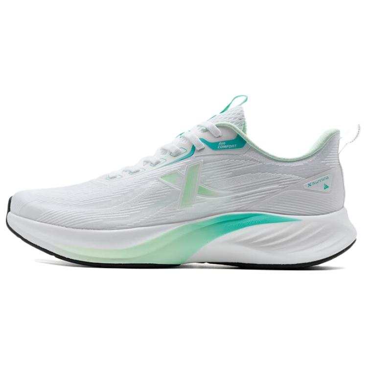 XTEP Light Wing 3.0 Fabric Slip Resistant Breathable Rebound Low top Casual Running Shoes Men's White Teal Blue