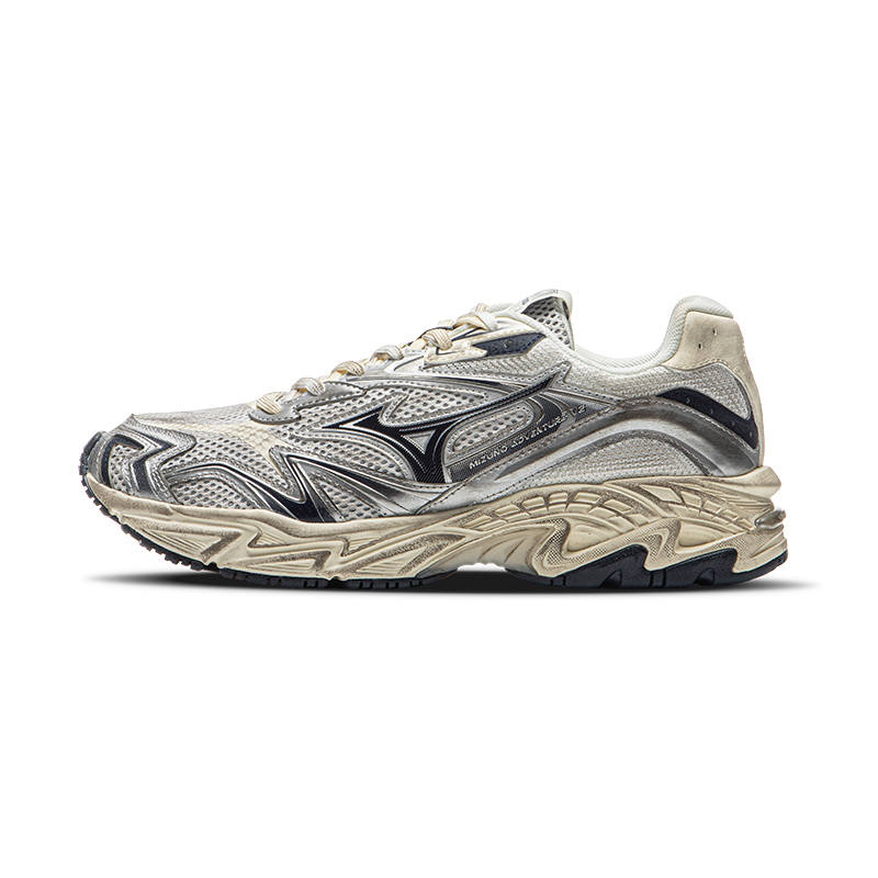 Mizuno Adventure Cushioning, Wear Resistant Low top Chunky Sneakers Unisex Beige Silver