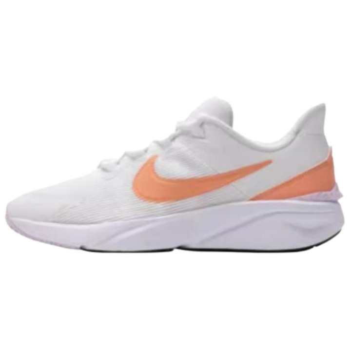 Nike Nike Star Runner 4 Slip Resistant Abrasion Resistant Low top Running Shoes Women's White Orange