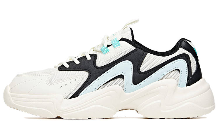 ANTA Chunky Sneakers Women's Low Top Ivory White/Black/Blue