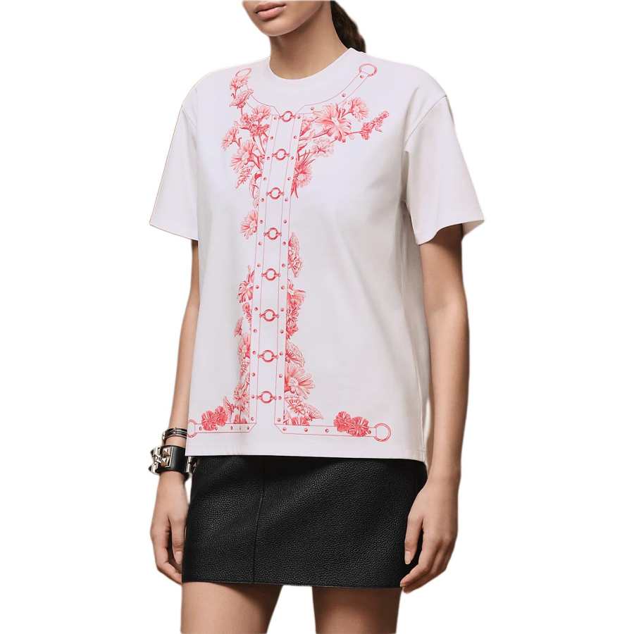 HERMES SS26 Drop Shoulder Sleeve T Shirt Women's