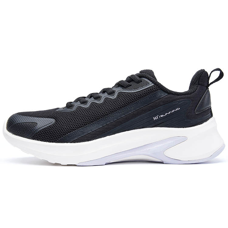 361° Cushioning Abrasion Resistant Breathable Slip Resistant Low top Running Shoes Women's Black White