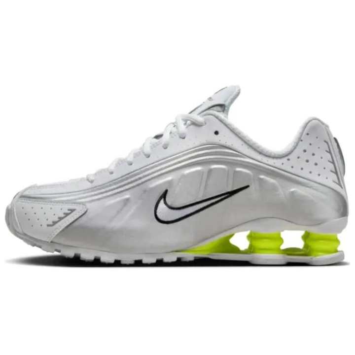 Nike Nike Shox R4 White Metallic Silver Volt Women's