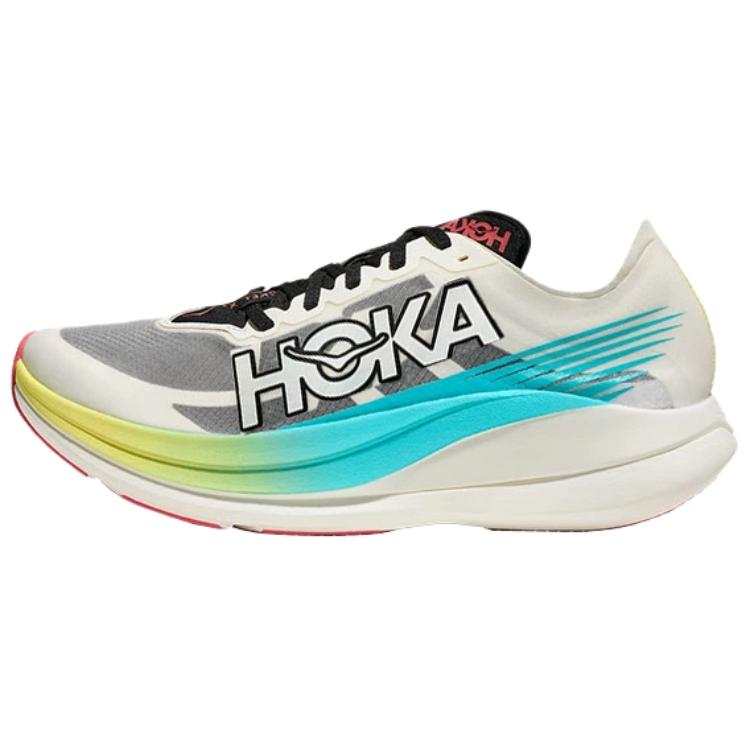 HOKA ONE ONE ROCKET X 2 Slip Resistant Abrasion Resistant Low top Casual Running Shoes Unisex White Gray