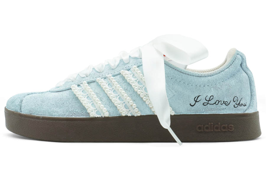 Adidas Adidas VL COURT 2.0 Slip Resistant Cushioning Abrasion Resistant Low top Skateboard Shoes Blue White