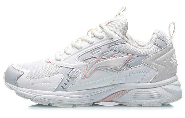 Li-Ning Li Ning Cushioning Slip Resistant Abrasion Resistant Low top Running Shoes Women's Mist White