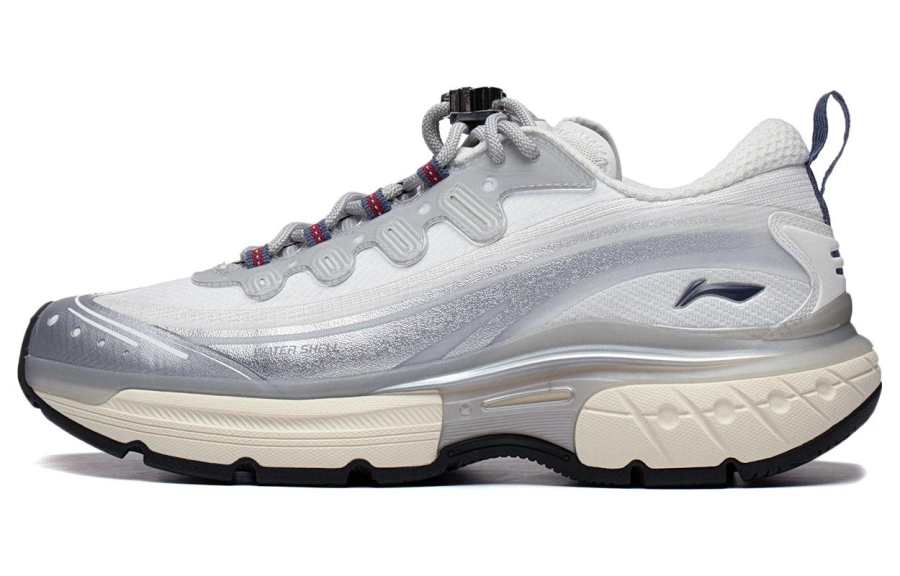 Li-Ning Li Ning Fabric Cushioning Low top Casual Running Shoes Men's Gray