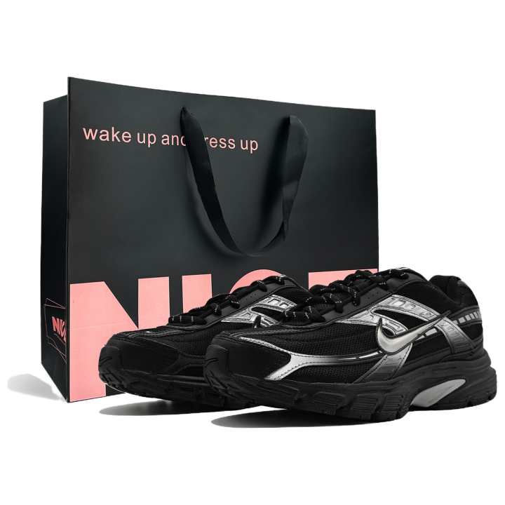 Nike Nike Initiator Cushioning Breathable Support Low top Running Shoes Men's Silver Black
