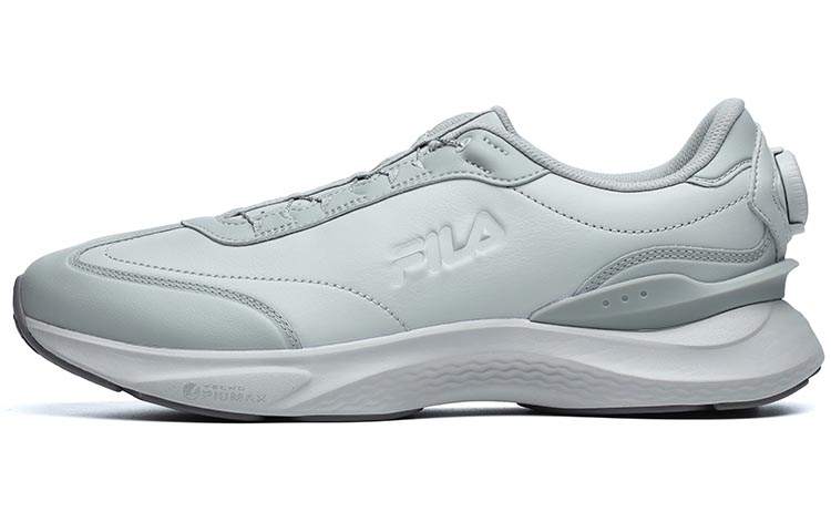 FILA Energy Lu Synthetic Leather Low top Casual Running Shoes Men's Lunar Rock Gray