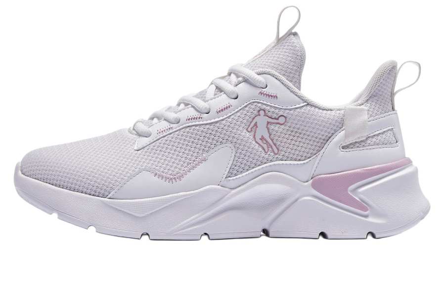 QIAODAN Abrasion Resistant Low top Running Shoes Women's White Pink
