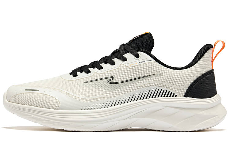 Erke Cushioning Abrasion Resistant Cushioning, Wear Resistant Low top Running Shoes Men's Microcrystal White Jet Black