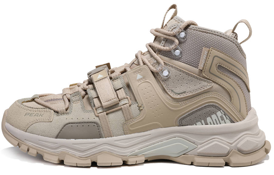 PEAK Cushioning Slip Resistant High top Running Shoes Men's Khaki