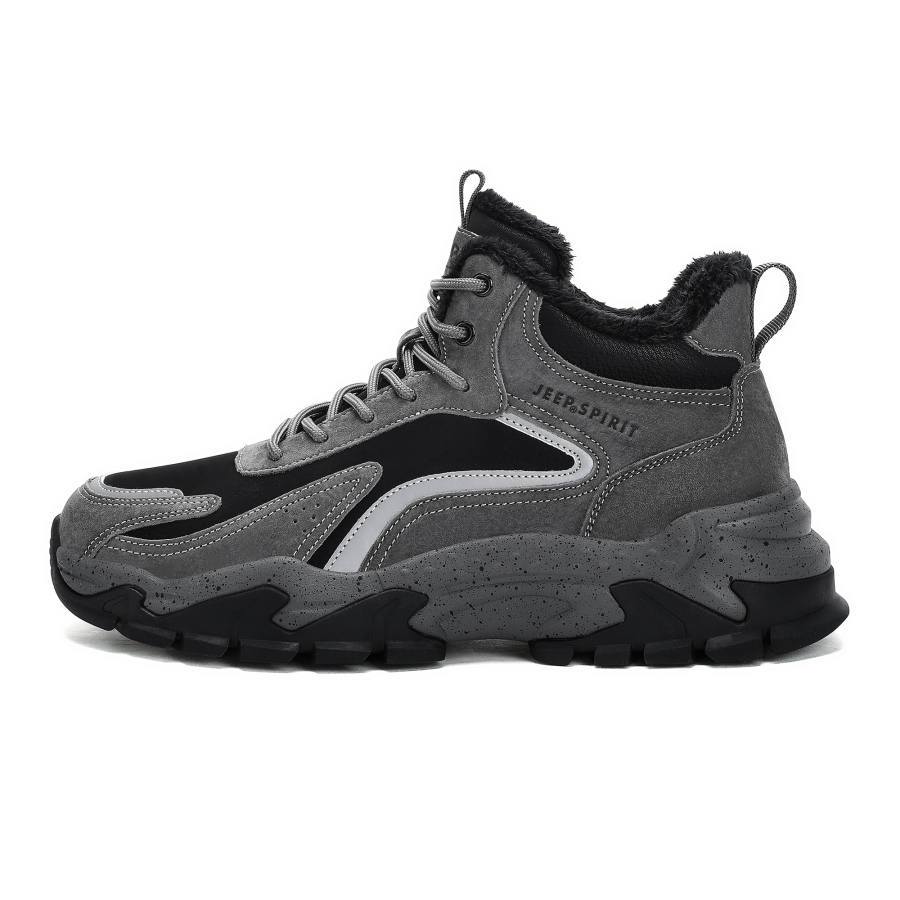 JEEP SPIRIT Fashion High top Outdoor Shoes Men's Climbing Gray