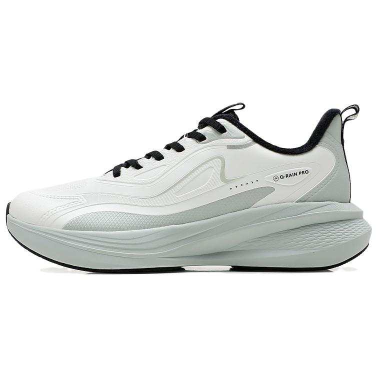 QIAODAN Fleece Lined Thermal Slip Resistant Abrasion Resistant Low top Casual Running Shoes Men's White Green