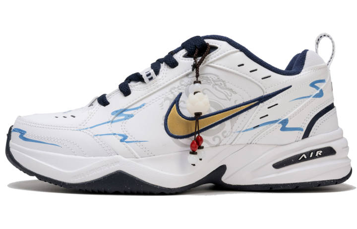 Nike Nike Air Monarch 4 Slip Resistant Abrasion Resistant Low top Chunky Sneakers Unisex Blue White