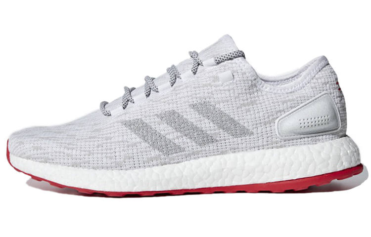 Adidas Adidas Pure Boost Fabric Lightweight Slip Resistant Lightweight Anti Slip Low top Running Shoes Unisex Gray White Red