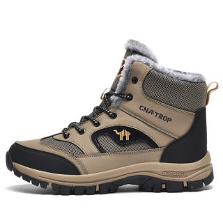 LINGHANGLUOTUO Thickened And Fleece Lined, Comfortable Thermal Outdoor Shoes Men's
