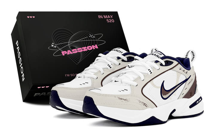 Nike Nike Air Monarch 4 Slip Resistant Abrasion Resistant Low top Chunky Sneakers Unisex Brown White