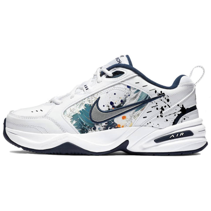 Nike Nike Air Monarch 4 Wave Slip Resistant Abrasion Resistant Low top Chunky Sneakers Unisex Blue White