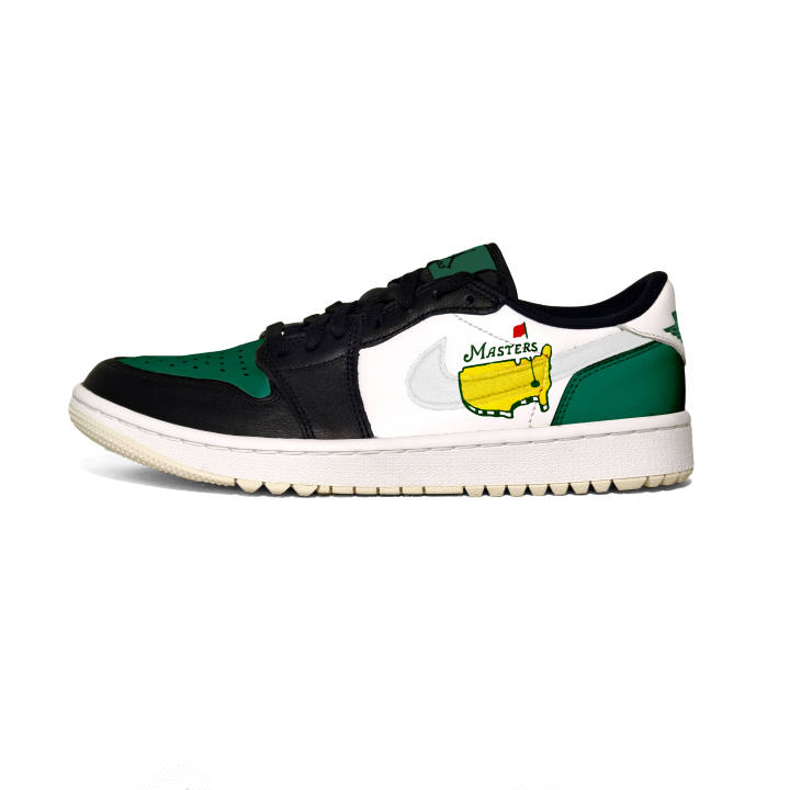 Jordan Jordan Air Jordan 1 Abrasion Resistant Breathable Low top Golf Shoes Unisex Black Green
