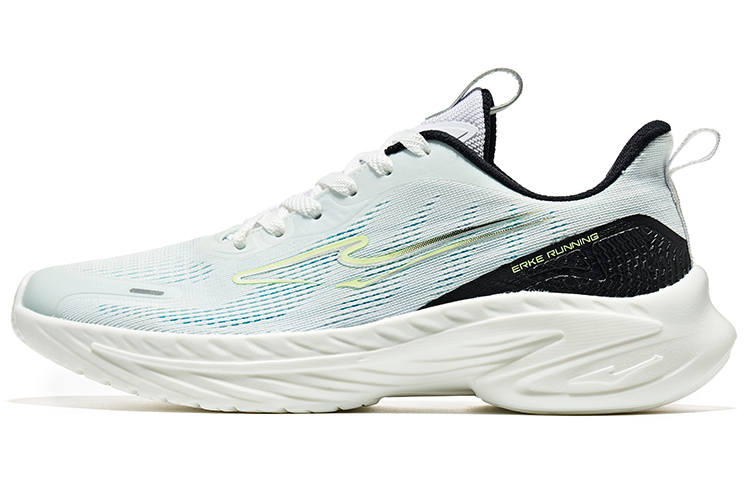 Erke Cushioning Slip Resistant Abrasion Resistant Breathable Low top Running Shoes Men's White Green